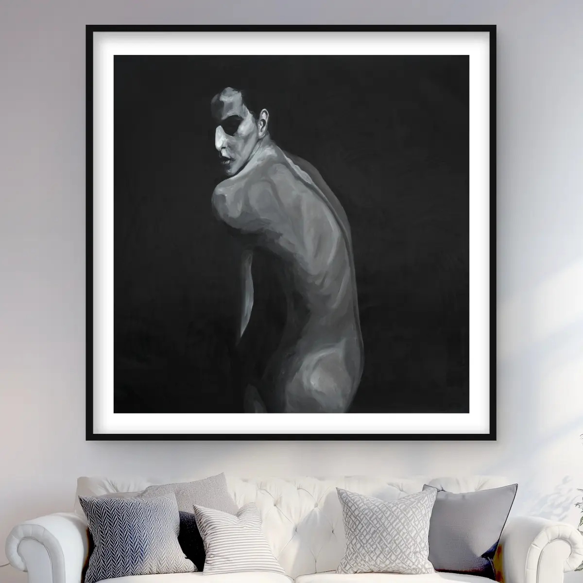 212 MAIN 48x48 in. Framed Matted Print - Artistic Denuded Photo Artwork, Soft-Color Home Aesthetic Sweet Decor, Women's Bedroom Wall Art (Home Supplies, Posters & Prints), Sweet Home Decor