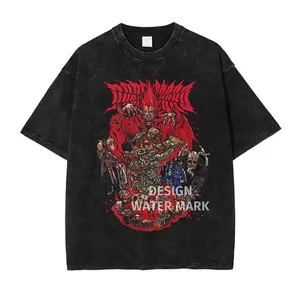 Anime D-Dorohedoro T Shirt Vintage Washed Caiman En Nikaidou T-shirts Oversized Streetwear Retro Fujita Tops Tees Men 100%Cotton