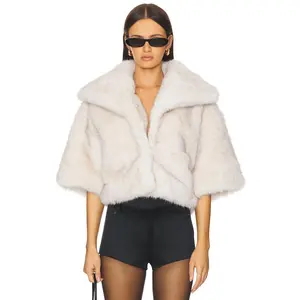 Lovers and Friends Cropped Claude Coat in Snow Grey