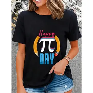 100% Cotton Happy Pi Day Funny Math Day Pie Mathematics Teacher School T-Shirt graphic tees men crop tops summer outfits for men summer tops T-Shirt