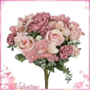 1 Artificial Peony Stem (Bean-Color), Decorative Fake Flowers, for Outdoors, UV-Resistant and True-to-Touch. Ideal for Indoor Home Decor, Outdoor Gardens; Perfect for Spring, Summer, as well as Wedding Season and Mother's Day
