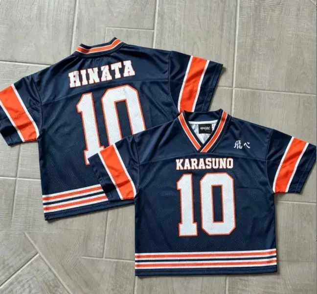Haikyuu Karasuno Hinata Shoyo 10 Football Jersey Retro Anime Streetwear Casual Short Sleeve Shirt