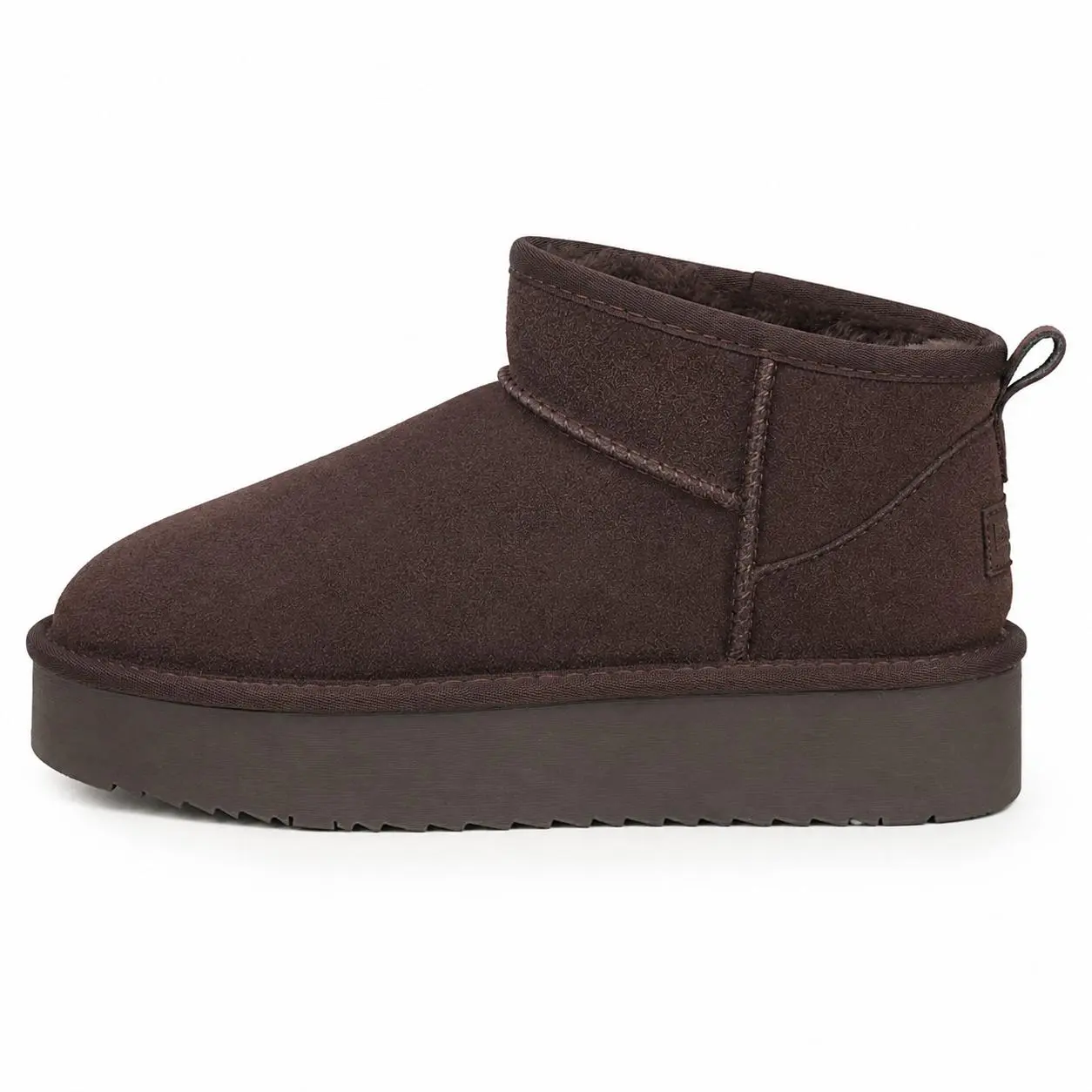 EVELLYHOOTD Women's Genuine Suede Slip-On Platform Ankle Booties - Shoes for Women, Round Toe, Soft Plush Fleece Lined, Snowgrip Shock Resistant EVA, 1-3 cm Low Comfortable Heels, 1.75" Lift Heel, Chilly Day Style Winter Footwear (US9-9.5/41),outdoorfun