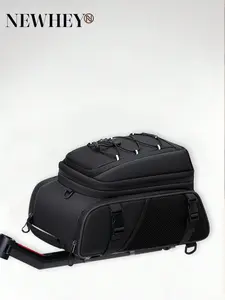 4 in 1 Bike Rear Rack Bag, 15L Waterproof Bicycle Trunk Pannier, Reflective Strip, Convertible Cycling Luggage, Rain Cover Included