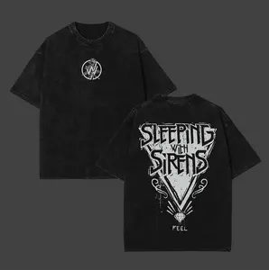 Sleeping With Sirens Washed Tee - Retro Rock Music Shirt  Rock Band Shirt, Retro Music Tee, Rock Music Lover Shirt, Vintage Band Shirts Casual Comfort Cotton Fabric Fit Top , Top Men's and Women's Clothing
