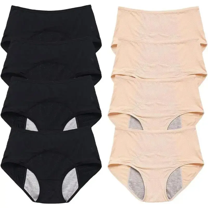 8Pack - Leakproof underwear for women, Panties for Over 60 #       s Incontinence,High-Waisted Leak-Proof Panties (8pcs-04,X-Large)