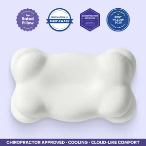 Mellow Sleep | CloudAlign Pillow + FREE Cooling Pillowcase - Ergonomic Cervical Pillow +Dual-Height Memory Foam with Cooling Pillowcase for Side Back & Stomach Sleepers Best Pillow 2025 Awarded