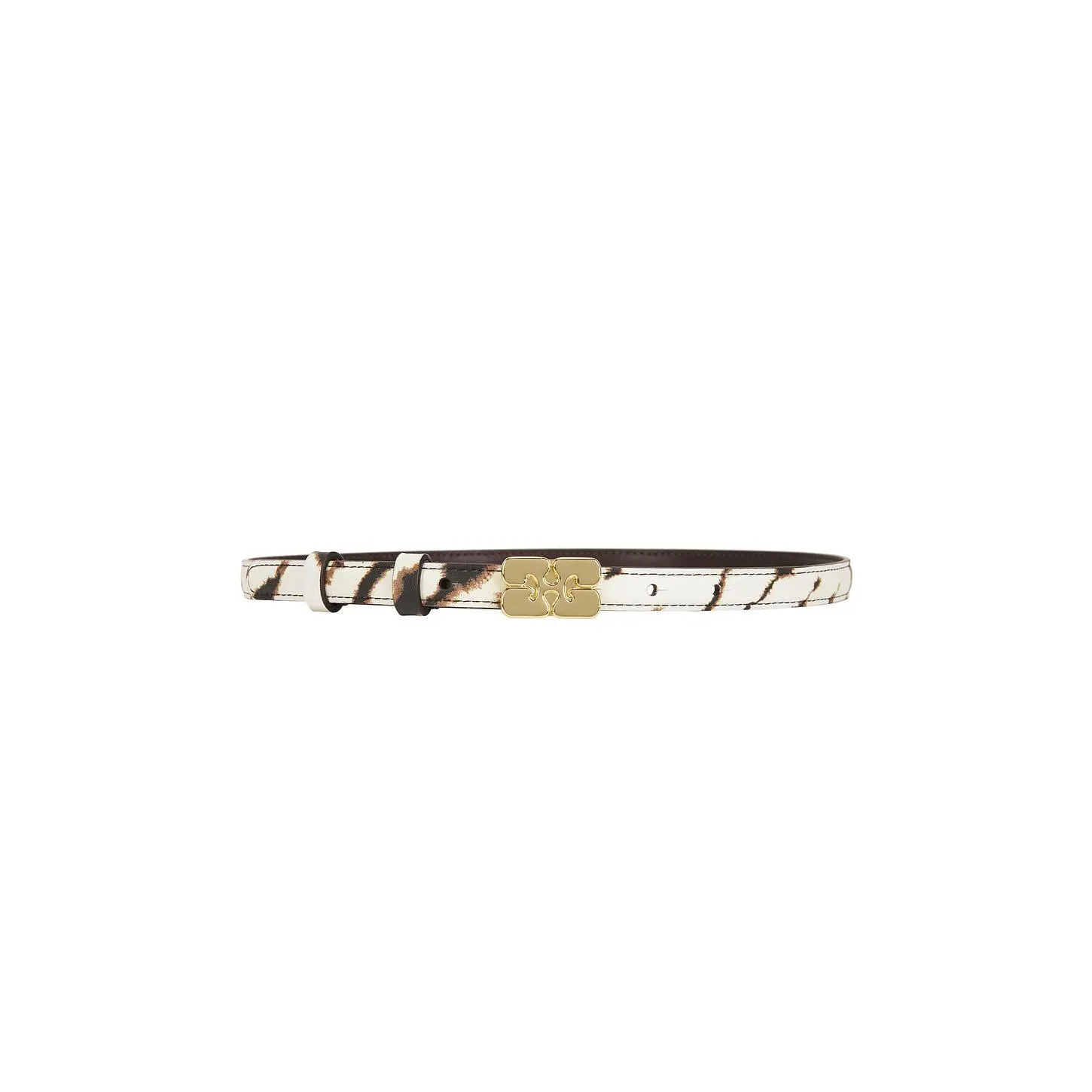 Ganni Kat Belt Small Zebra in Egret