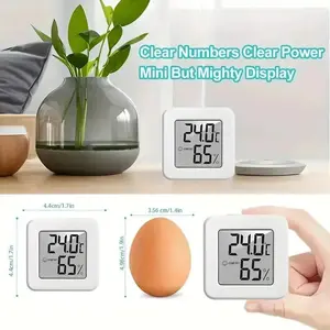 Indoor Mini Temperature and Humidity Meter Portable Electronic Digital Display for Bedroom Clear Numbers Compact Design Ideal for Bedroom Use