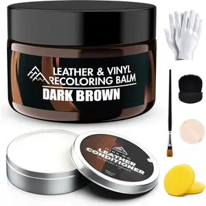 Leather Recoloring Balm with  Oil, Couch Repair Kit, Leather Dye and Restorer for Furniture
