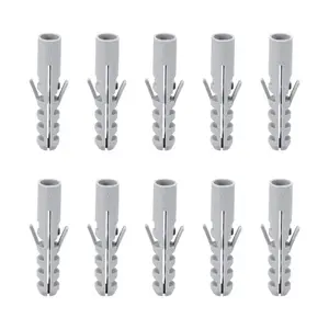 10x50mm Plastic Expansion Tube  Column Frame Fixings Gray 24 count