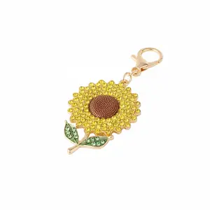 Diamond Color Sunflower Keychain - Sparkling Accessory Gift
