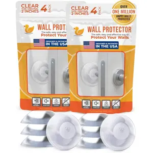Door Stoppers for Wall 2" (8 Pack Clear) Self Adhesive & Discreet  Door Knob Wall Protector - Quiet Door Bumper with Secure Adhesive - Rubber Door Stops - Shock Absorbent Door Handle Stopper