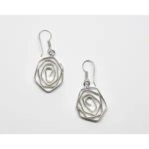 Silver Labyrinth Dangle Earrings