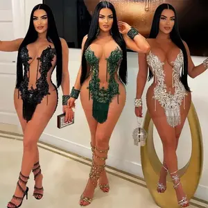 [Limited-time crazy grab,50%+OFF today]Women's Sequin Fringe Mini Dress - Sexy Bodycon Sleeveless Party Evening Dress |   Summer Elegant Luxury Birthday Club Tassel Dress