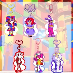 7 Ops TADC Glitter Acrylic Keychain, The Amazing Digital Circus Character Bag Charms
