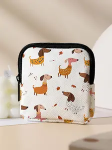 Dog Pattern Printed Coin Wallet, Zipper Wallet Design, Multi-Functional Storage Bag for Keys & Cards, Durable Polyester, Ideal Gift for All Seasons, Wallet Purse