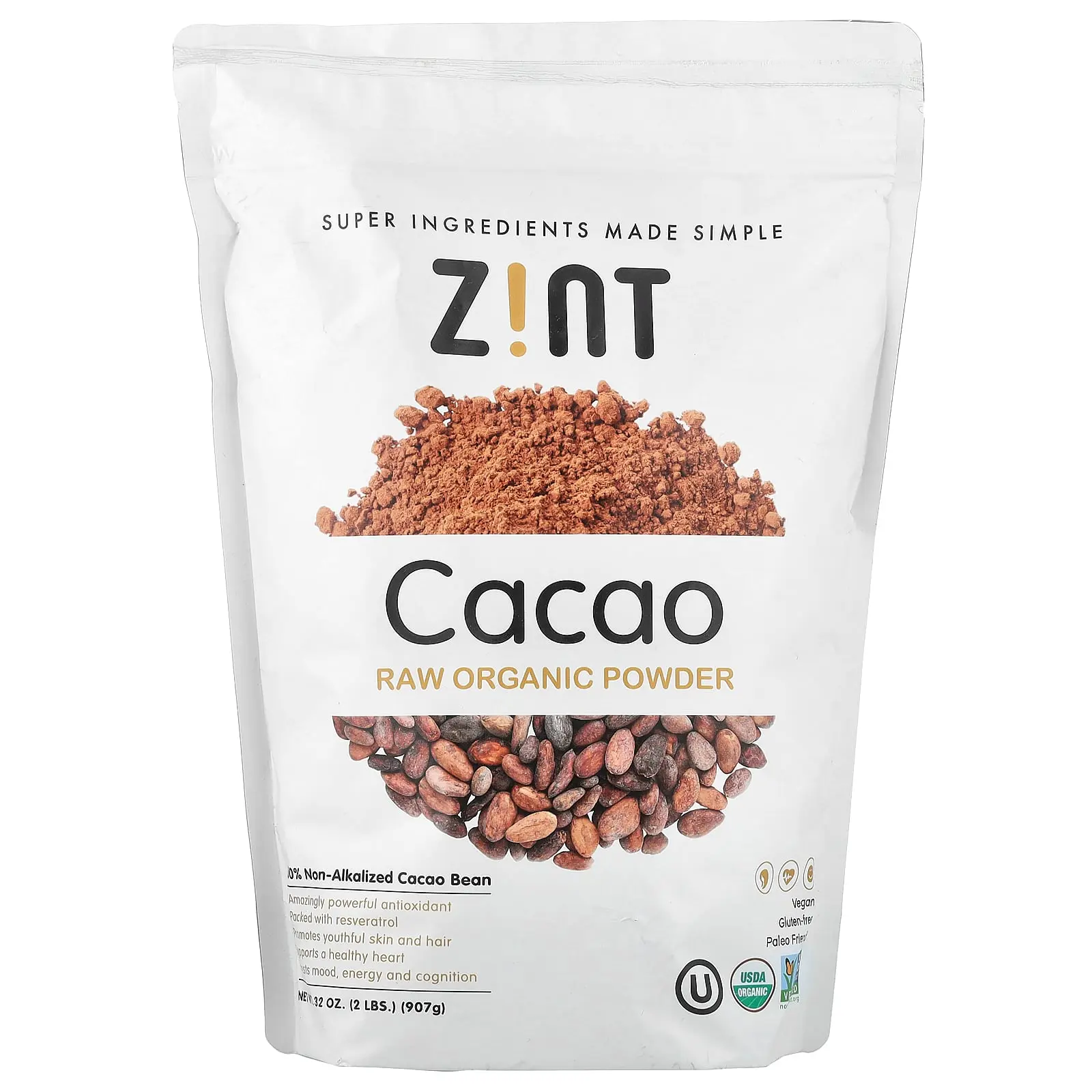 Zint Raw Organic Cacao Powder, 32 oz (907 g)