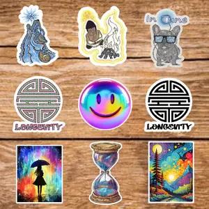 Zen (9 Sticker Set) 3in, Waterproof, Glossy Finish Vinyl, Unique Design for Decor & Personalization - Perfect for DIY Projects & Gifts