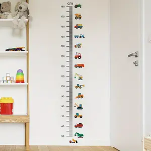 BRUP Boys' Room Growth Chart Stickers - Colorful Construction Vehicle Wall Decals, Easy Peel & Stick, No Residue, Educational & Fun Measurement Marks for Youngsters'S Room Decor, Youngsters'S Room Decor|Vibrant Decals|Plastic Construction, Youngsters Room