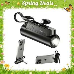 [Spring Deals] Tukio 5000mAh Mini Ultra Compact Portable Phone Charger Battery Power Bank 22.5W PD Fast Charging Adjustable Stand for iPhone Android Fast Charging Solutions Accessories Smartphone,Lightwight and Compact