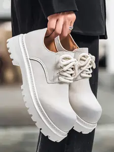 Men's Thick Sole Height Increasing Fashion Boots, High-Quality Gradient Color Upper, Comfortable Wear-Resistant Shoes, Spring New Trendy Men's Shoes