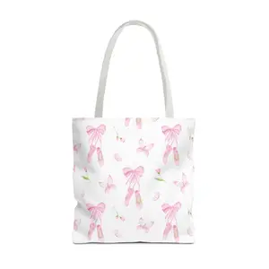 Ballerina and Bow Tote Bag
