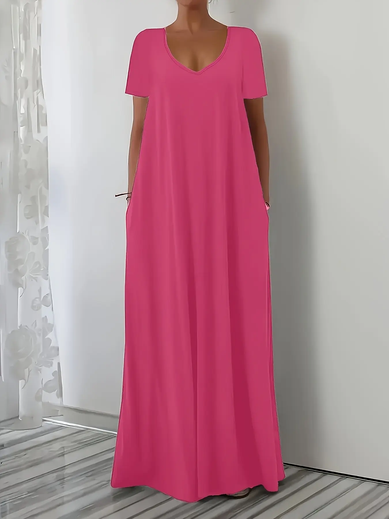 knit dress with pockets Maxi Sweater Dress with Pockets