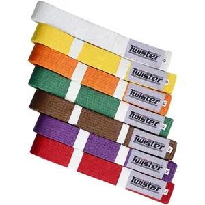 Twister Rank Belts for Martial Arts, Karate, Aikido, Taekwondo, Judo | Premium Cotton | Strong & Vibrant Colors