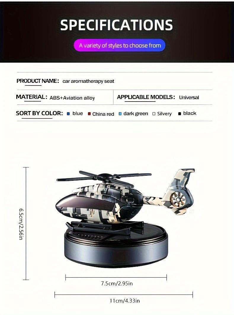 Helicopter Shaped Car Air Fresheners,Rotating Solar Powered Car Freshener, SolarHelicopter Car Aromatherapy, Car InteriorDashboard Decoration, Car Interior Decor,Universal Car Interior Decoration AccessoriesCar Accessories Car Fragrance Diffuser