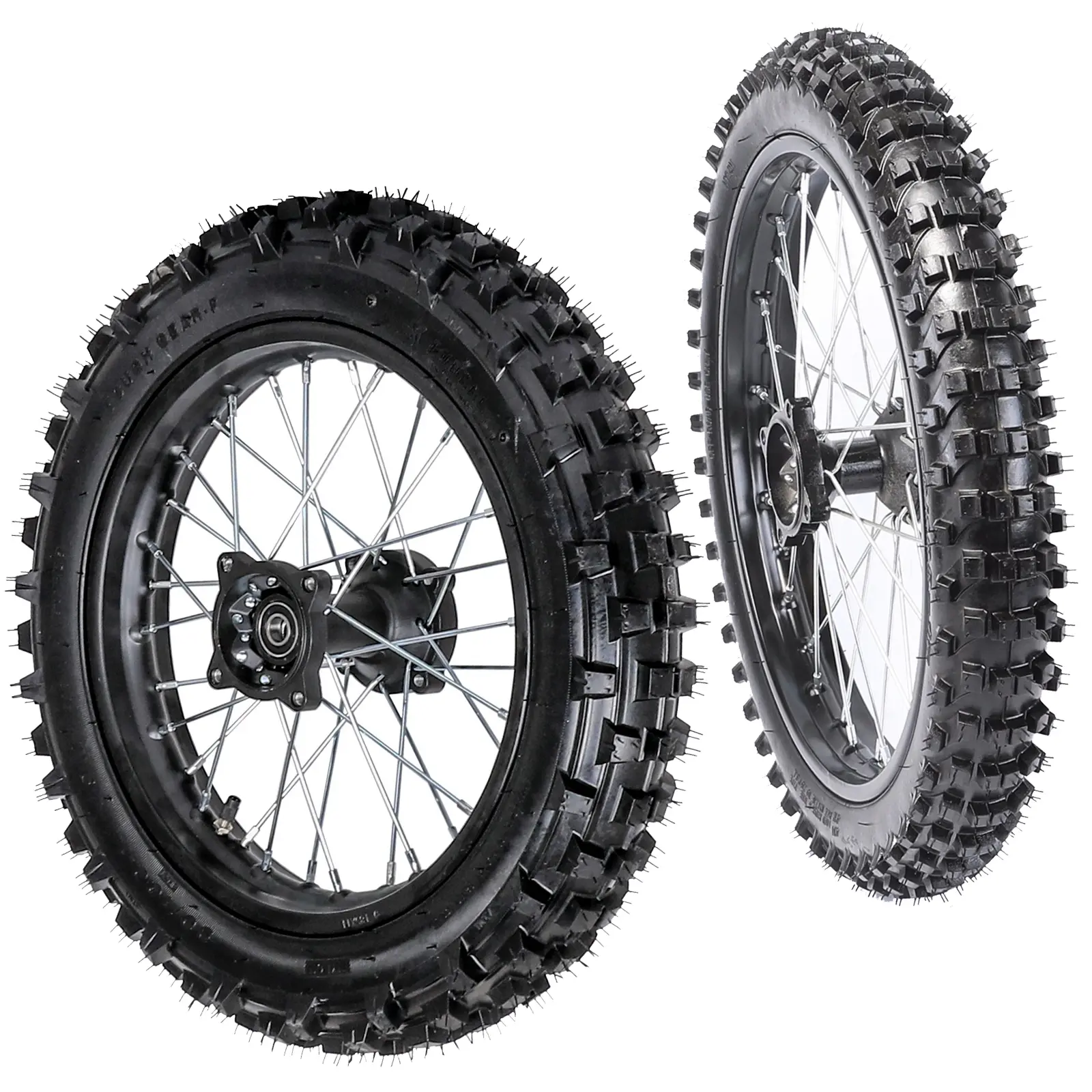 17" 14" Wheel Combo Front 70/100-17 and Rear 90/100-14 Dirt Bike Tire and Tube Rim 15mm Bearings for 110cc 125cc 140cc 150cc Pit Bikes CRF70 Apollo RFZ 125 TTR SSR CRF SR150 Taotao DB17