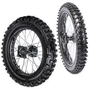 17" 14" Wheel Combo Front 70/100-17 and Rear 90/100-14 Dirt Bike Tire and Tube Rim 15mm Bearings for 110cc 125cc 140cc 150cc Pit Bikes CRF70 Apollo RFZ 125 TTR SSR CRF SR150 Taotao DB17