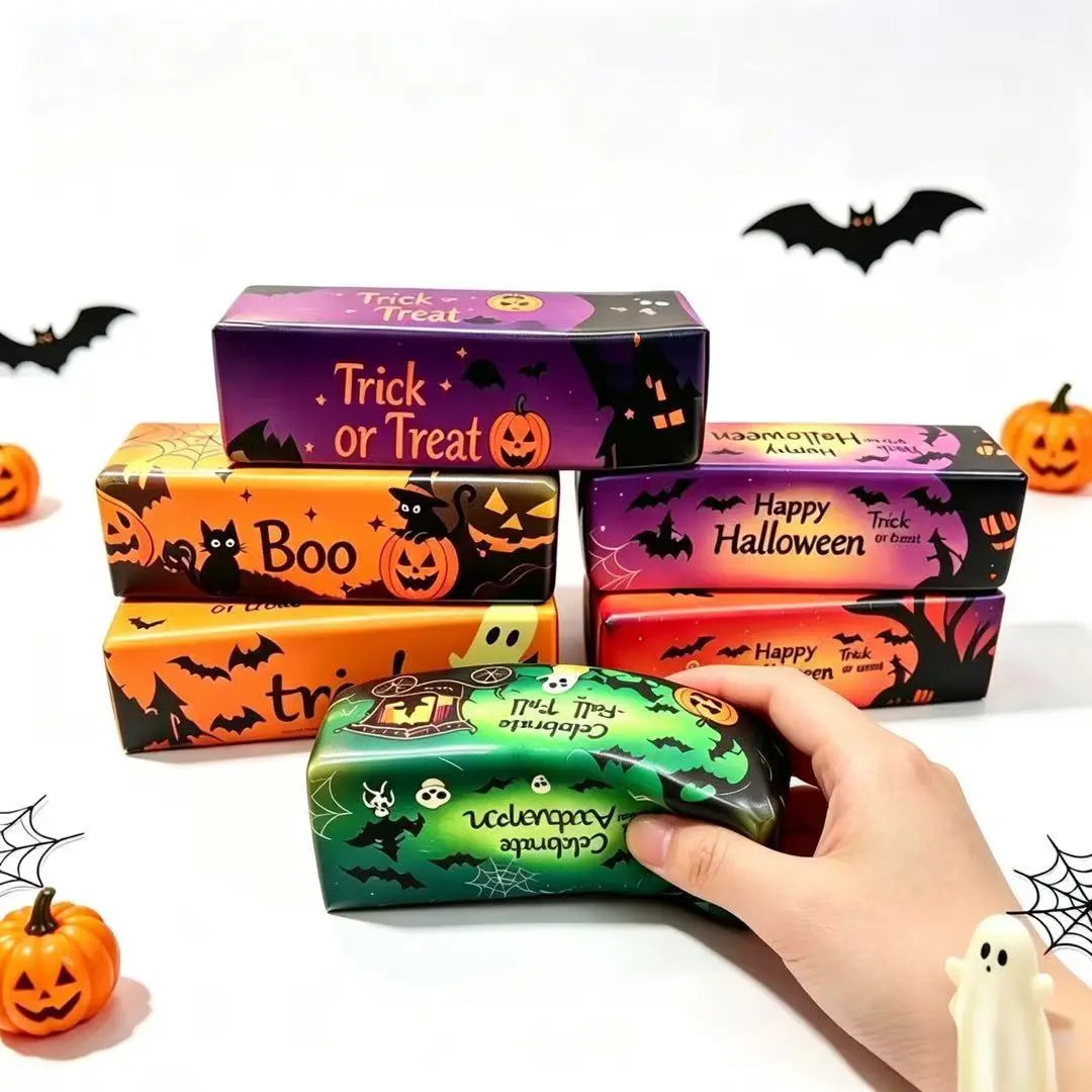 KIDGENIUS 6 Pack Halloween Slow Rising Squishies, Soft PU Stress Relief Fidget Toys for Kids, Halloween Party Favors