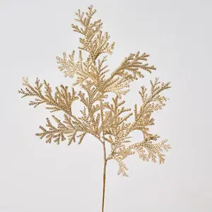 Champagne Gold Painted Flat Cedar Branch Spray - 22"