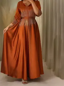 Elegant Muslim Women's Embroidered Sequined Evening Gown, Islamic Muslim Clothing, Long Formal Dress for Special Occasions, Stylish and Luxurious Design, Classy Modest Dresses