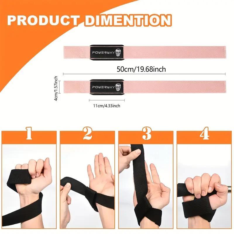 Hand Raise Wristband Weightlifting, Gymnastics, Powerlifting, Squats with Padding, Rubber Material, 18 Inch Cotton Line