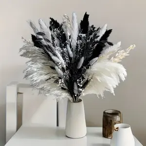 Elegant Dried Flower Arrangement in Black And White