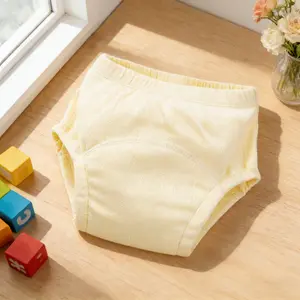 Baby Training Pants Adjustable Washable Diaper Pocket Soft Pure Color Infant Nappy All Seasons Use
