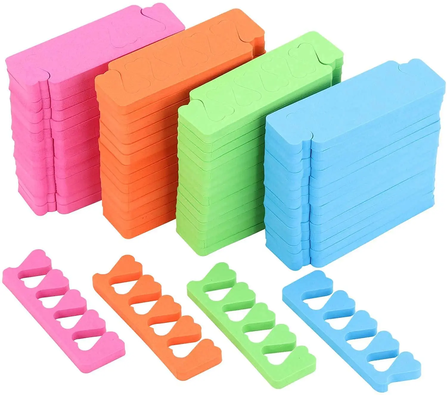 120-Piece Soft Foam EVA Nail Care Toe Separators - Heart-Shaped Design - For Nail Art Beginners - Prevents Polish Smudges - Reusable, Prevents Smudge