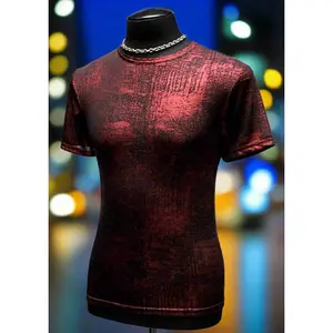 MEN'S SHORT SLEEVE TEE - METALLIC - RED