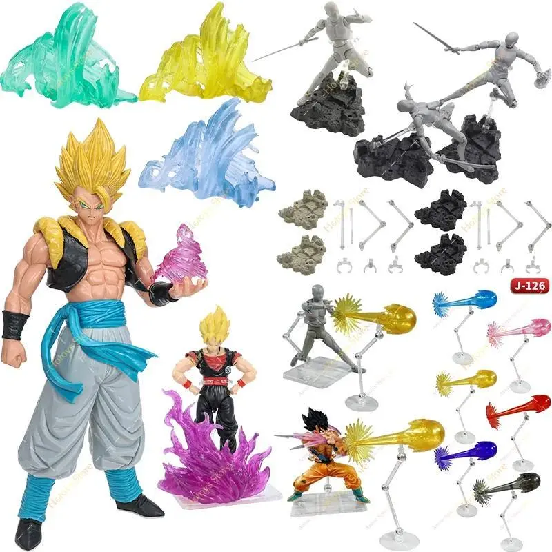 Action Model Shock Wave Genki Bombs Special Effects Fissure Burning Flame Combat DIY Display Bracket Accessories Collection Toys