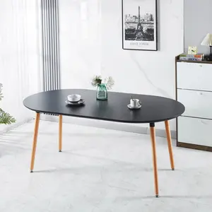 ARCH Extensible table,DINING TABLE,OFFICE TABLE,COFFEE TABLE,wood leg,MDF top,100/140/180x100x75cm,black color