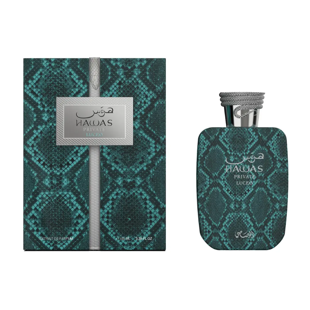 Rasasi Hawas Private Luceo Extrait De Parfum For Men 3.4 oz | High-Concentration Luxury Unisex Fragrance | Radiant Floral, Amber & Woody Colognec