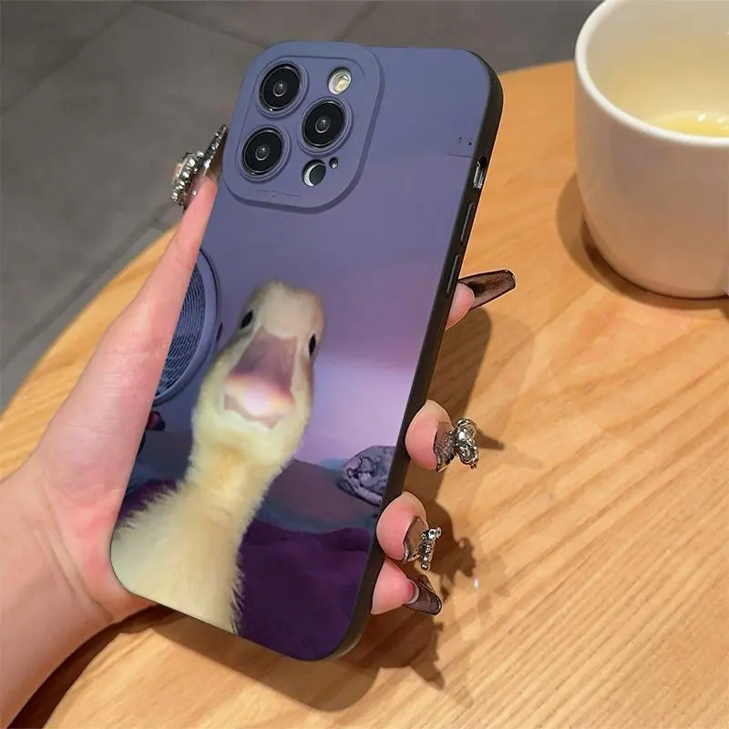 Cute Duck Pattern Phone Case Smartphone, Anti-drop Shockproof Back Cover Decorative Protective Phone Protector Cover, Phone Accessories Compatible with iPhone XS 11 12 13 14 15 Pro Max Casing Cellphone