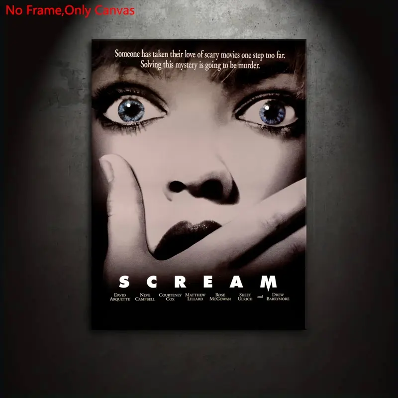 1 Piece/Set Frameless Canvas Painting Print Poster, Canvas Wall Art, Classic Realistic Art, Horror Movie, Horror Theme, A perfect gift for movie fans, ideal for bedroom, living room, kitchen, and other room decor, Wall Picture Decor