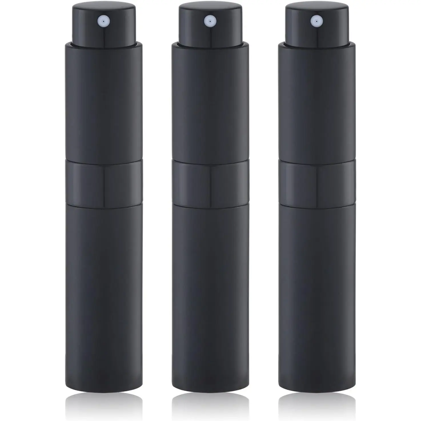 10ml Leakproof Mini Glass Refillable Travel Perfume Bottle Multi-Pack - Compact Cologne Spray Atomizer, Liquid Transfer Decant Dispenser for Men (3 Count, Black) for Gym, Business Meeting