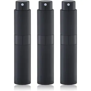 Travel Perfume Bottle Refillable - Cologne Spray Atomizer Mini - Small Travel Size Empty Sprayer for Refill Sample Container - Portable  Decant Dispenser Women Men 10ml 3 count Black