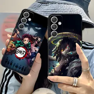 Anime Demon Slayer Colored Phone Case for Samsung Galaxy S25 S24 S23 S22 S21 S26 FE Ultra Iphone 17 16 15 14 13 12 11 17Air Plus Pro Promax Colour Printing Cover Smartphone