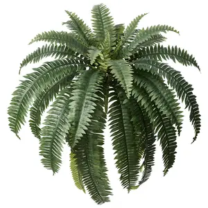 VeriNatural 33/39 Blades UV Resistant Artificial Boston Fern Bush for Indoor & Outdoor（1/2/4-Pack）（VN141）