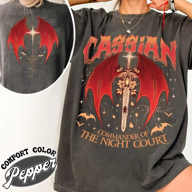 Comfort Colors Acotar t-shirt Cassian, Velaris City Of Starlight Acotar Two-sided Shirt, The Night Court Shirt, Court Of Dreams, Love, Graphic Tee, Cotton